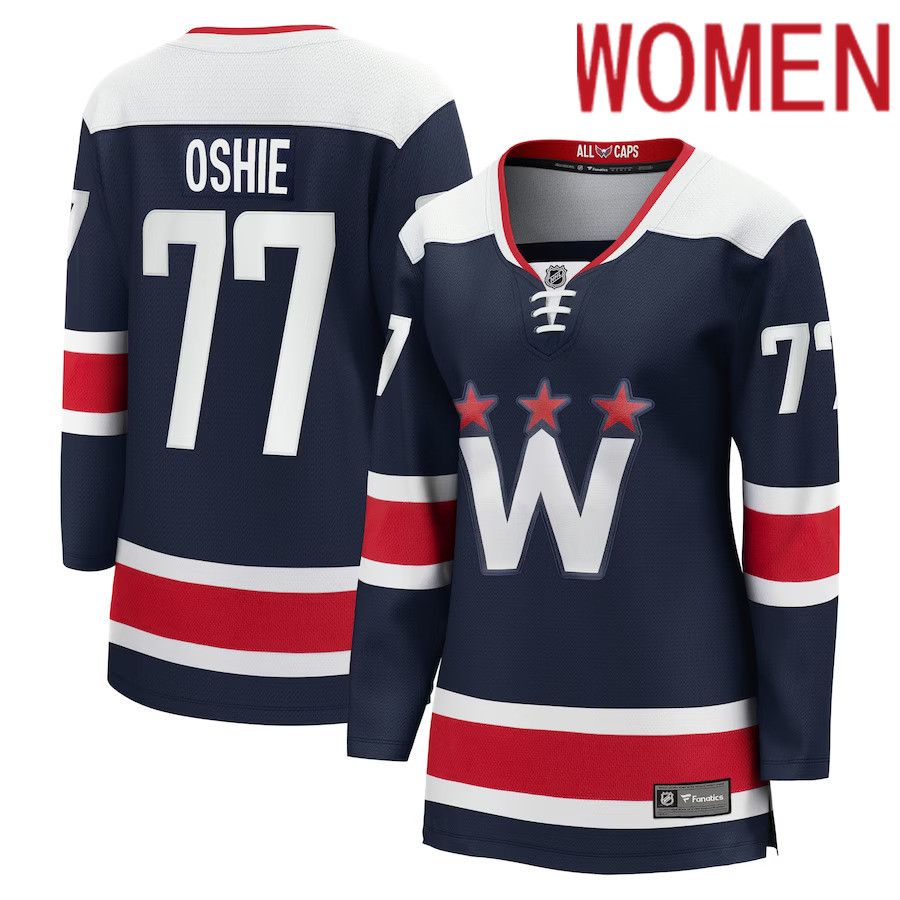 Women Washington Capitals #77 TJ Oshie Fanatics Branded Navy Alternate Premier Breakaway Player NHL Jersey->women nhl jersey->Women Jersey
